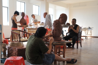 Chinese Professors working at the Huyai QinZhou NiXing Pottery Factory 2013